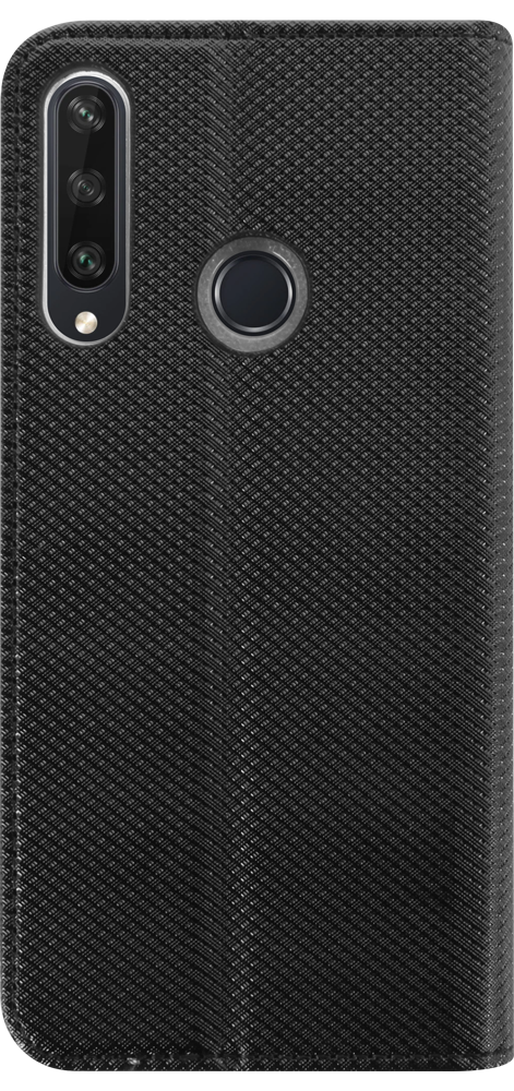 Huawei Y6P oldalra nyíló flipes bőrtok rombusz mintás fekete