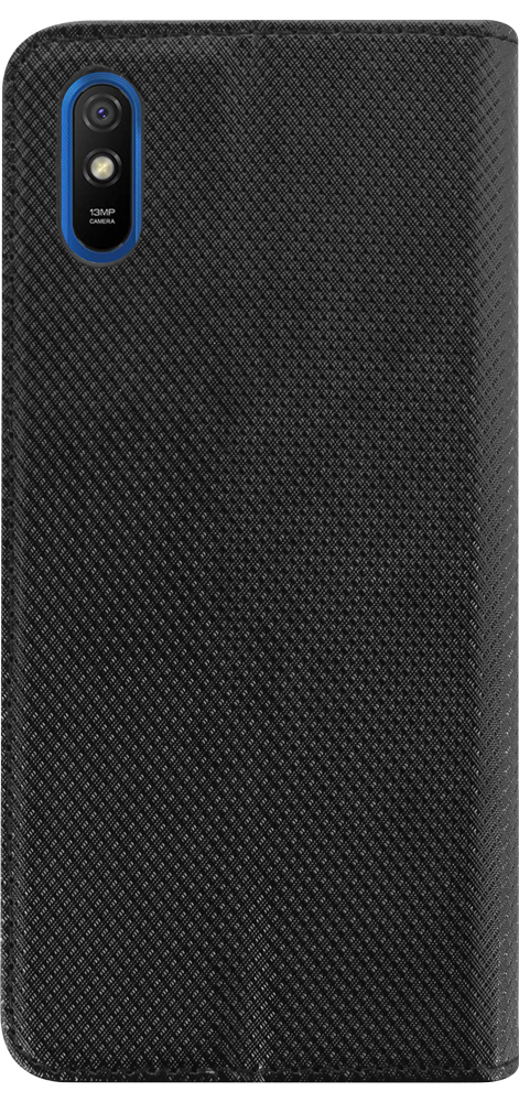Xiaomi Redmi 9AT oldalra nyíló flipes bőrtok rombusz mintás fekete