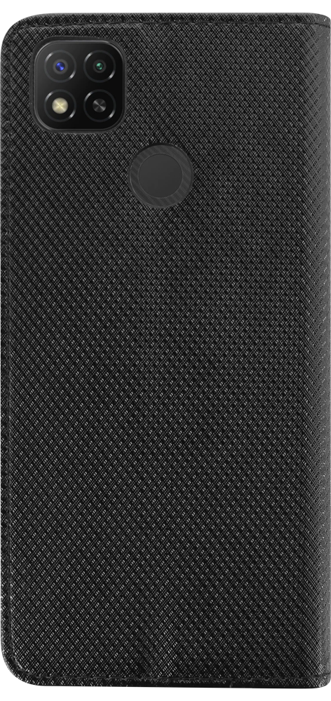 Xiaomi Redmi 9C NFC oldalra nyíló flipes bőrtok rombusz mintás fekete