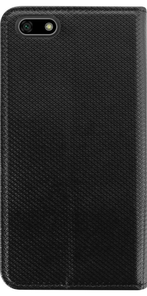 Huawei Y5 Prime 2018 (Y5 2018) oldalra nyíló flipes bőrtok rombusz mintás fekete