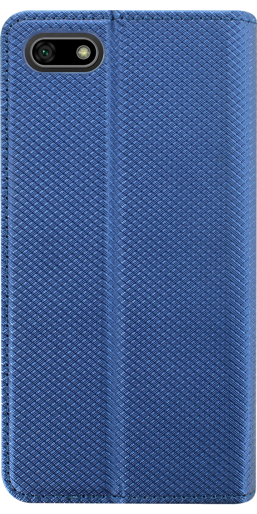Huawei Y5 Prime 2018 (Y5 2018) oldalra nyíló flipes bőrtok rombusz mintás sötétkék