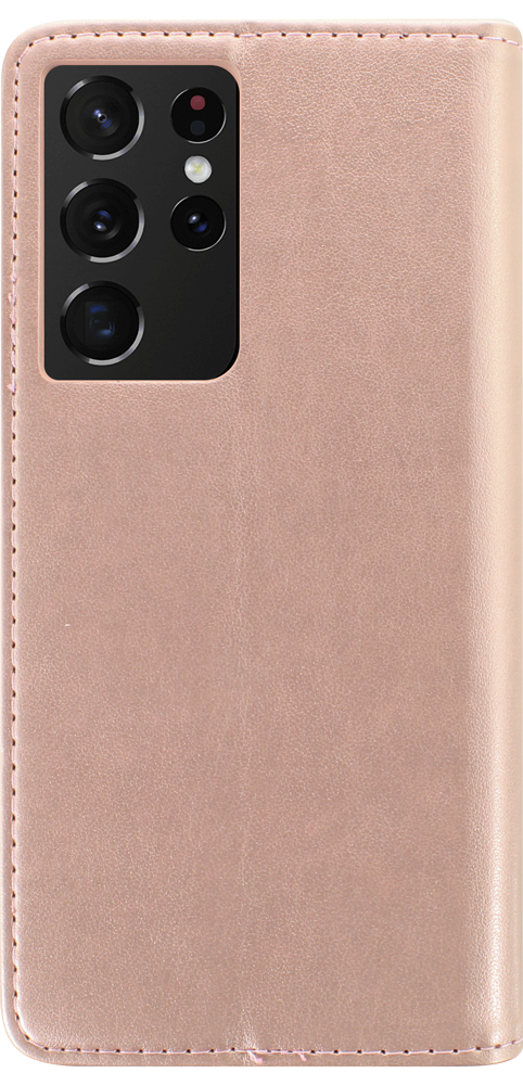 Samsung Galaxy S21 Ultra 5G (SM-G998B) oldalra nyíló flipes bőrtok asztali tartó funkciós rozéarany