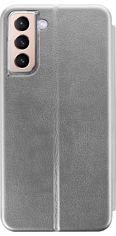 Samsung Galaxy S21 Plus 5G (SM-G996B) oldalra nyíló mágneses flipes bőrtok prémium minőség ezüst