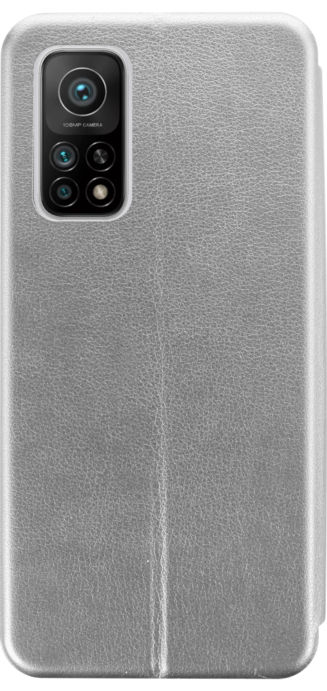 Xiaomi Mi 10T 5G oldalra nyíló mágneses flipes bőrtok prémium minőség ezüst