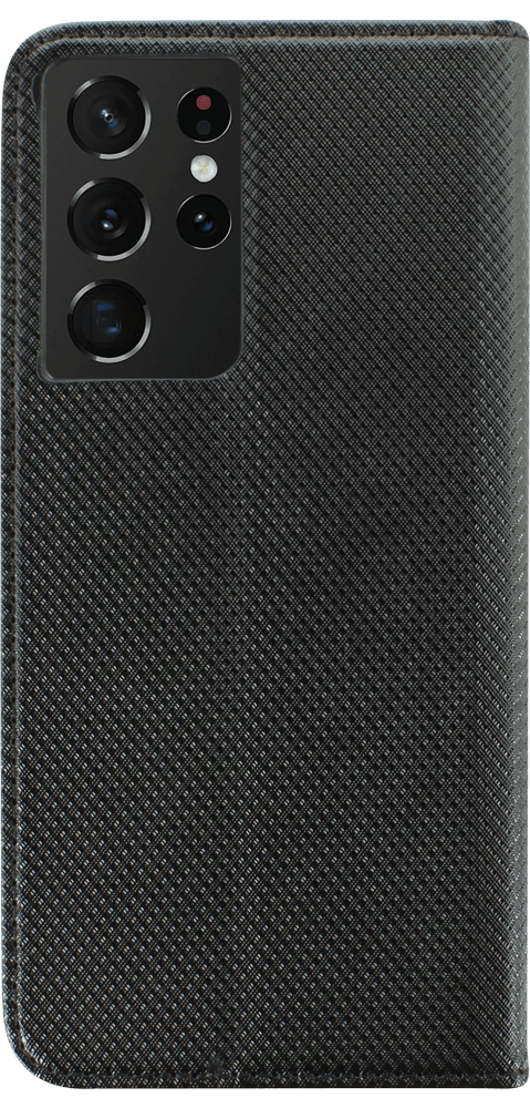 Samsung Galaxy S21 Ultra 5G (SM-G998B) oldalra nyíló flipes bőrtok rombusz mintás fekete