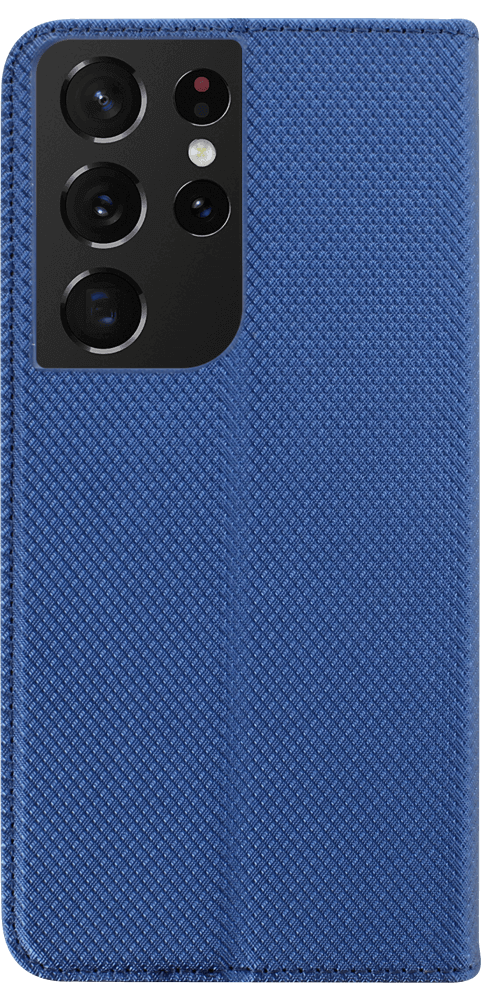 Samsung Galaxy S21 Ultra 5G (SM-G998B) oldalra nyíló flipes bőrtok rombusz mintás sötétkék