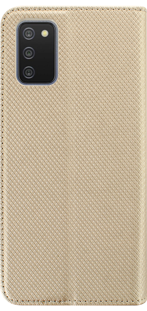 Samsung Galaxy A02s (SM-A025) oldalra nyíló flipes bőrtok rombusz mintás arany