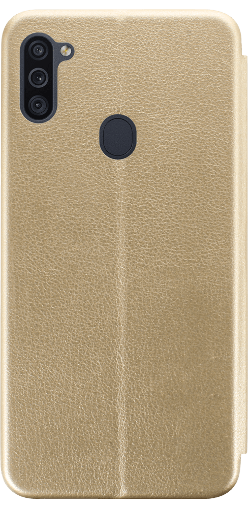 Samsung Galaxy M11 (SM-M115F) oldalra nyíló mágneses flipes bőrtok prémium minőség arany