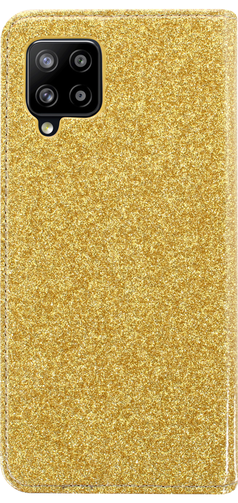 Samsung Galaxy A42 5G (SM-A426B) oldalra nyíló flipes bőrtok csillámos arany