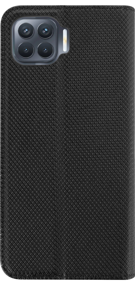 Oppo Reno4 Lite oldalra nyíló flipes bőrtok rombusz mintás fekete