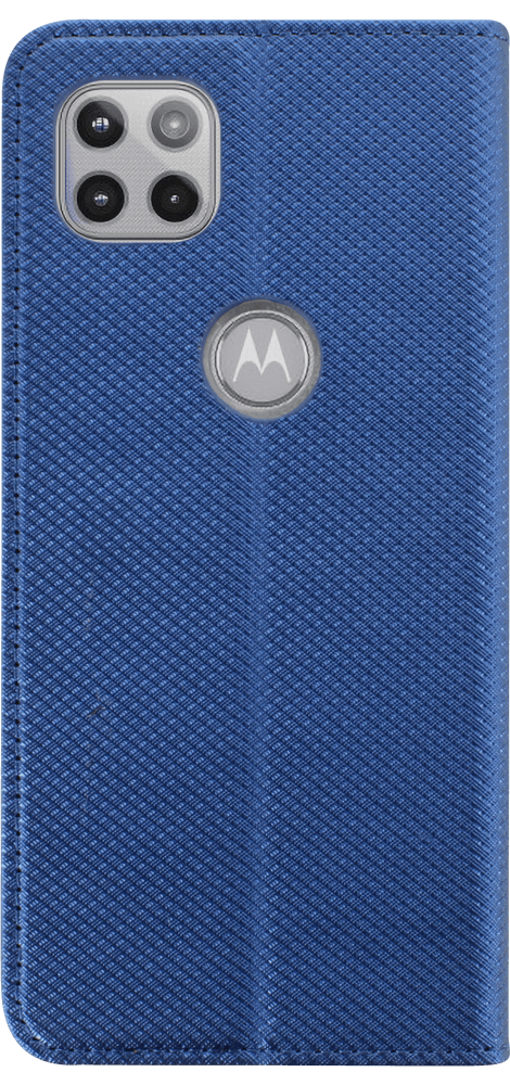 Motorola Moto G 5G oldalra nyíló flipes bőrtok rombusz mintás sötétkék