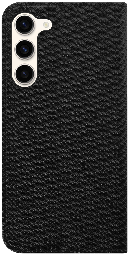Samsung Galaxy S23 Plus (SM-S916B) oldalra nyíló flipes bőrtok rombusz mintás fekete