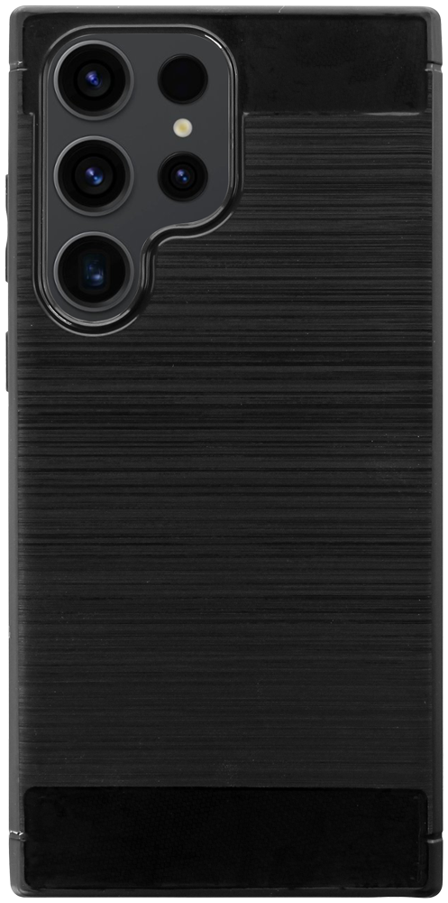 Samsung Galaxy S23 Ultra (SM-S918B) ütésálló szilikon tok szálcsiszolt-karbon minta légpárnás sarok fekete