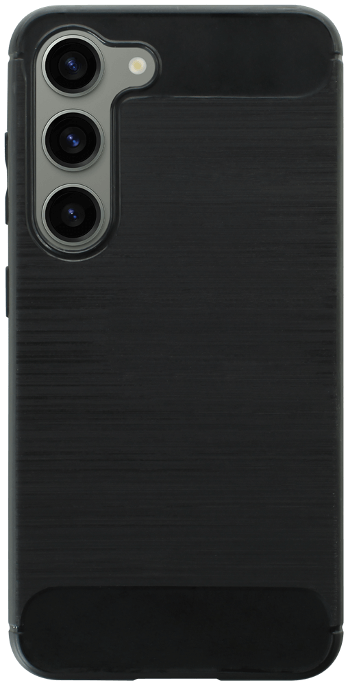 Samsung Galaxy S23 (SM-S911B) ütésálló szilikon tok szálcsiszolt-karbon minta légpárnás sarok fekete