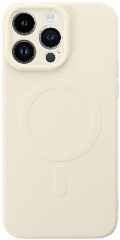 Apple iPhone 14 Pro Max szilikon tok gyári MagSafe kameravédővel púder fehér