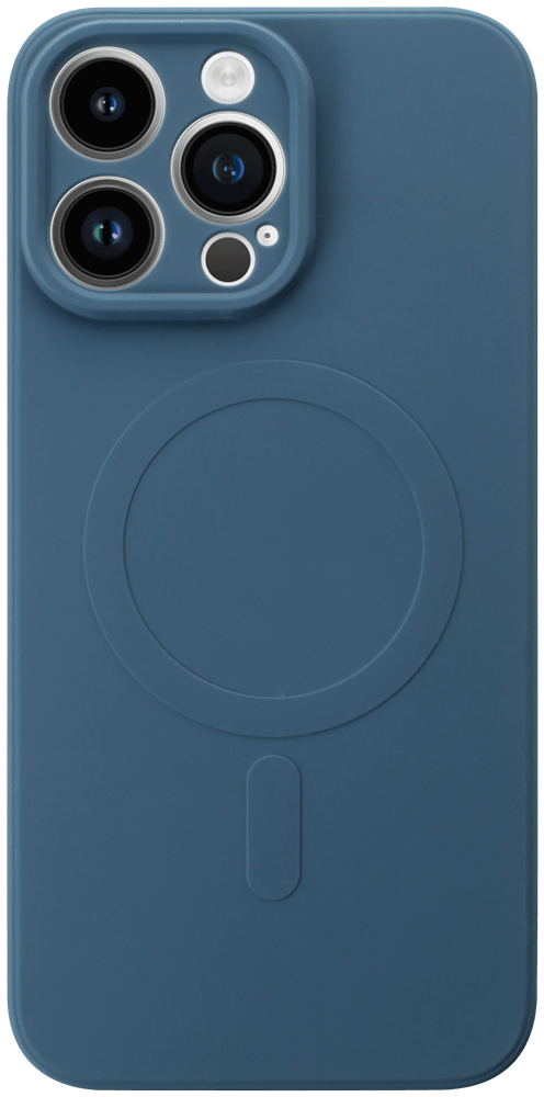 Apple iPhone 14 Pro Max szilikon tok gyári MagSafe kameravédővel sötétkék