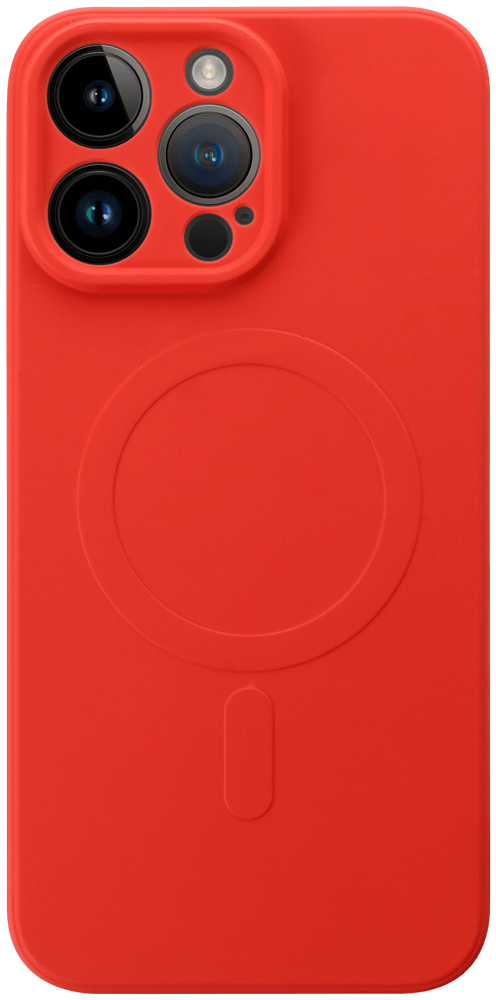 Apple iPhone 14 Pro Max szilikon tok gyári MagSafe kameravédővel piros