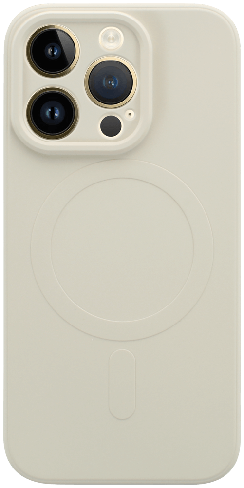 Apple iPhone 14 Pro szilikon tok gyári MagSafe kameravédővel púder fehér