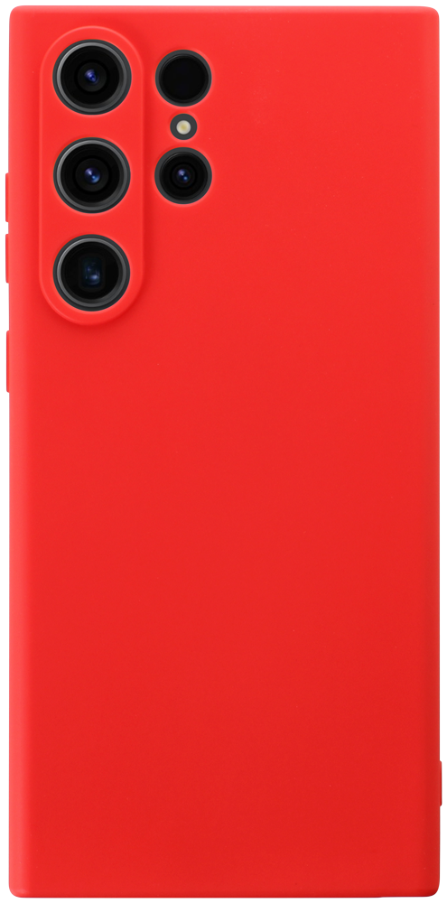 Samsung Galaxy S23 Ultra (SM-S918B) szilikon tok kameravédővel matt piros