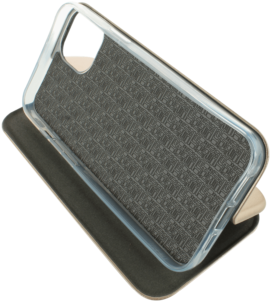 Apple iPhone 14 oldalra nyíló mágneses flipes bőrtok prémium minőség arany