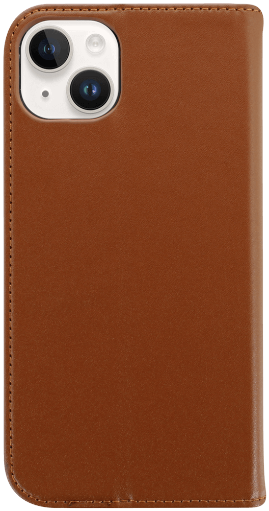 Apple iPhone 14 Plus oldalra nyíló flipes bőrtok valódi bőr barna