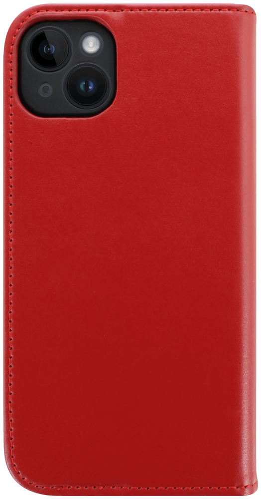 Apple iPhone 14 Plus oldalra nyíló flipes bőrtok valódi bőr piros