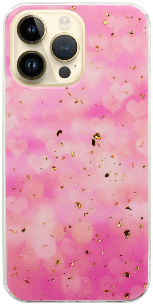 Apple iPhone 14 Pro Max kemény hátlap Gold Glam Pink