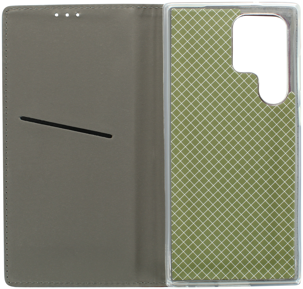 Samsung Galaxy S23 Ultra (SM-S918B) oldalra nyíló flipes bőrtok asztali tartó funkciós bordó