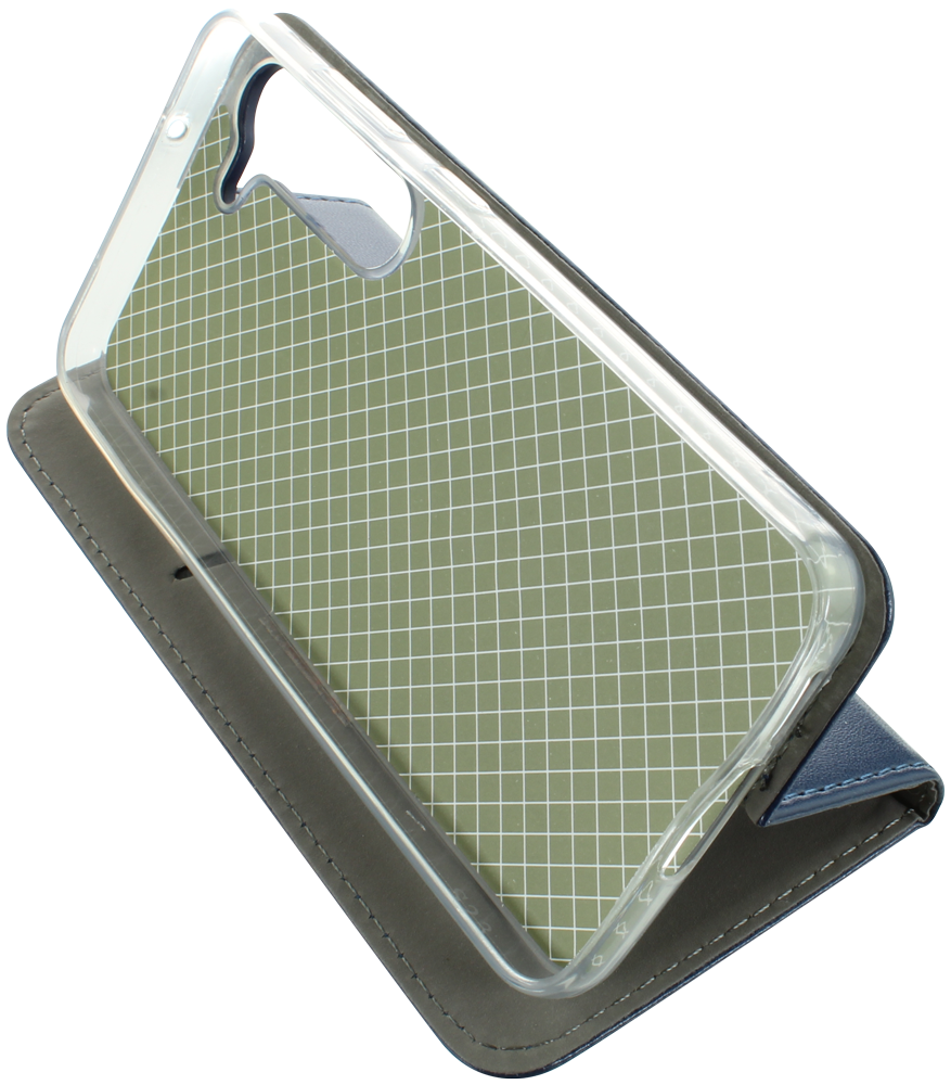 Samsung Galaxy S23 (SM-S911B) oldalra nyíló flipes bőrtok asztali tartó funkciós sötétkék