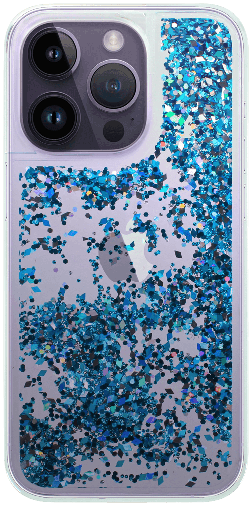 Apple iPhone 14 Pro szilikon tok gyári Liquid Sparkle kék/ezüst