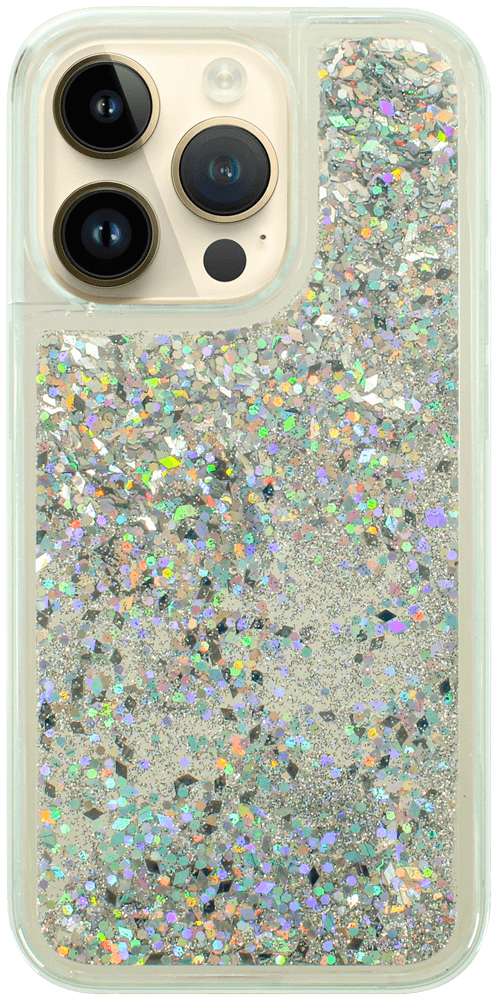 Apple iPhone 14 Pro szilikon tok gyári Liquid Sparkle ezüst