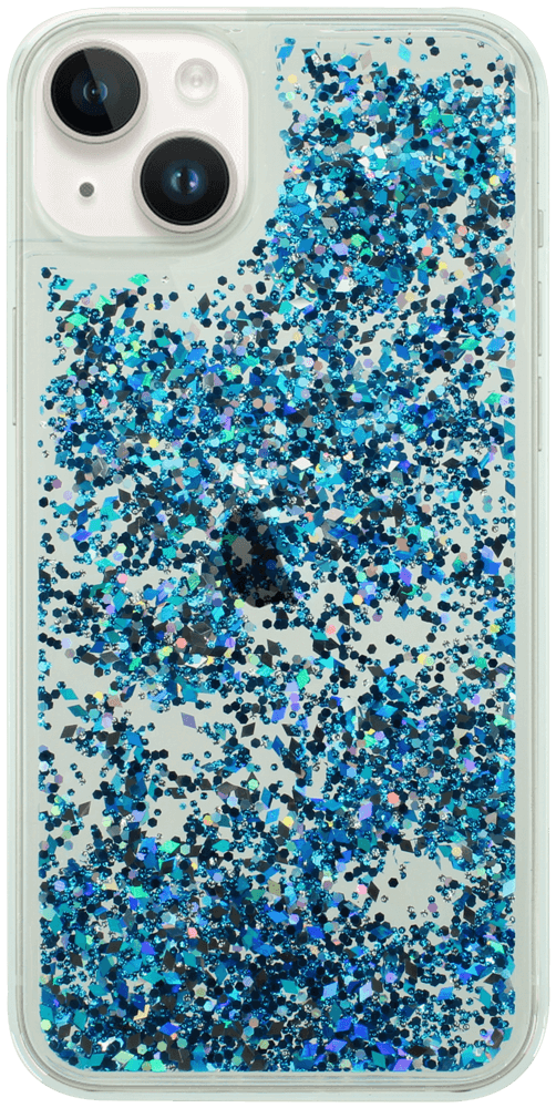 Apple iPhone 14 Plus szilikon tok gyári Liquid Sparkle kék/ezüst