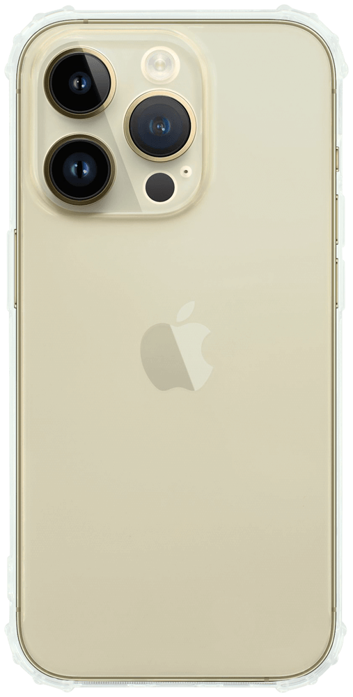 Apple iPhone 14 Pro szilikon tok közepesen ütésálló légpárnás sarok kameravédővel átlátszó