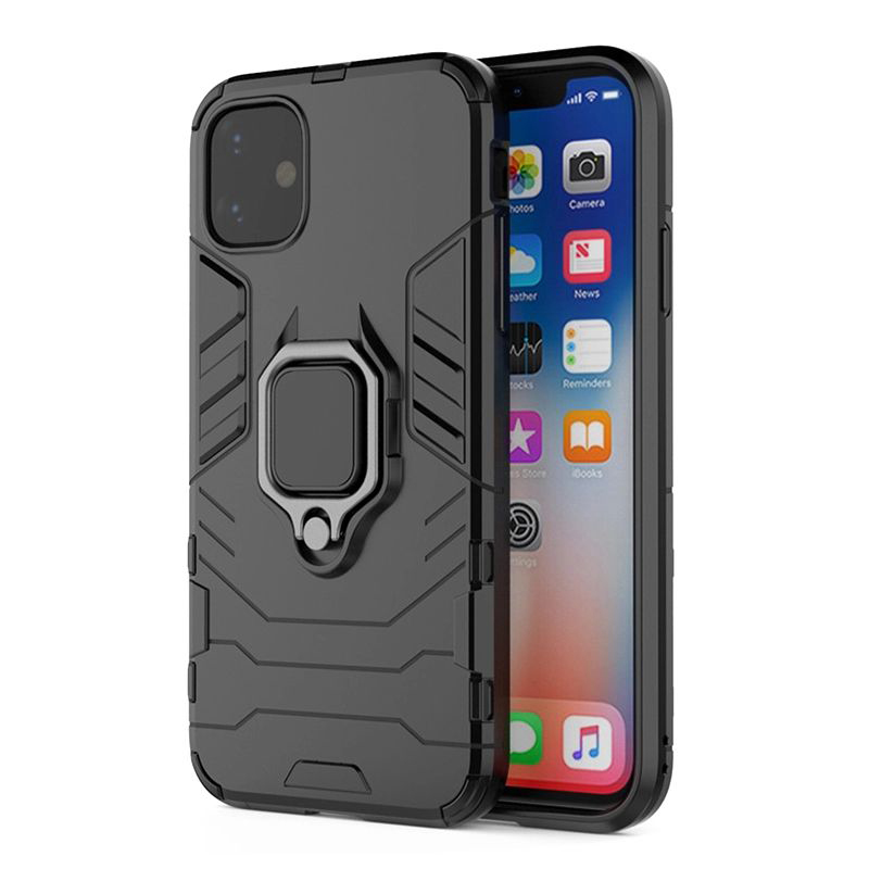 Apple iPhone 14 Pro Max ütésálló tok légpárnás sarkas, hibrid Ring Armor fekete