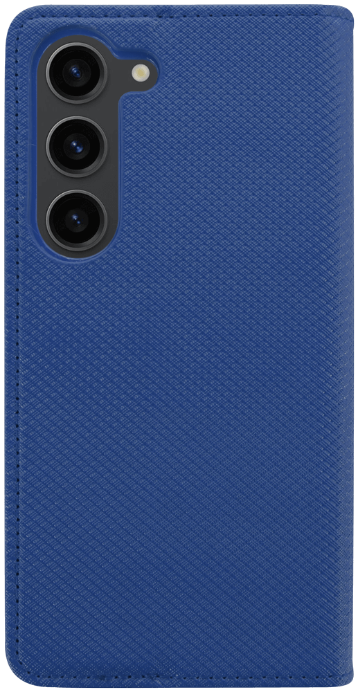 Samsung Galaxy S23 (SM-S911B) oldalra nyíló flipes bőrtok rombusz mintás sötétkék