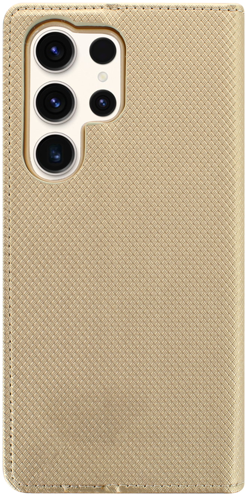 Samsung Galaxy S23 Ultra (SM-S918B) oldalra nyíló flipes bőrtok rombusz mintás arany