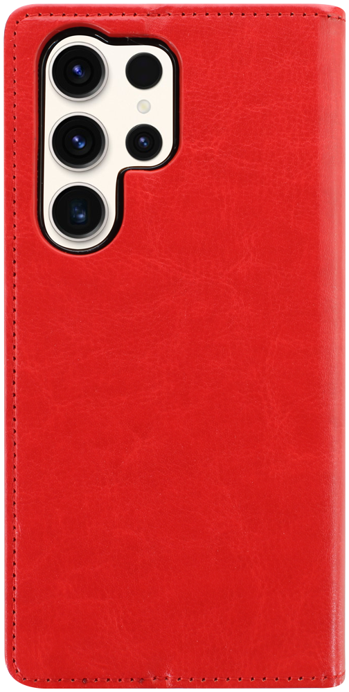 Samsung Galaxy S23 Ultra (SM-S918B) oldalra nyíló flipes bőrtok valódi bőr piros