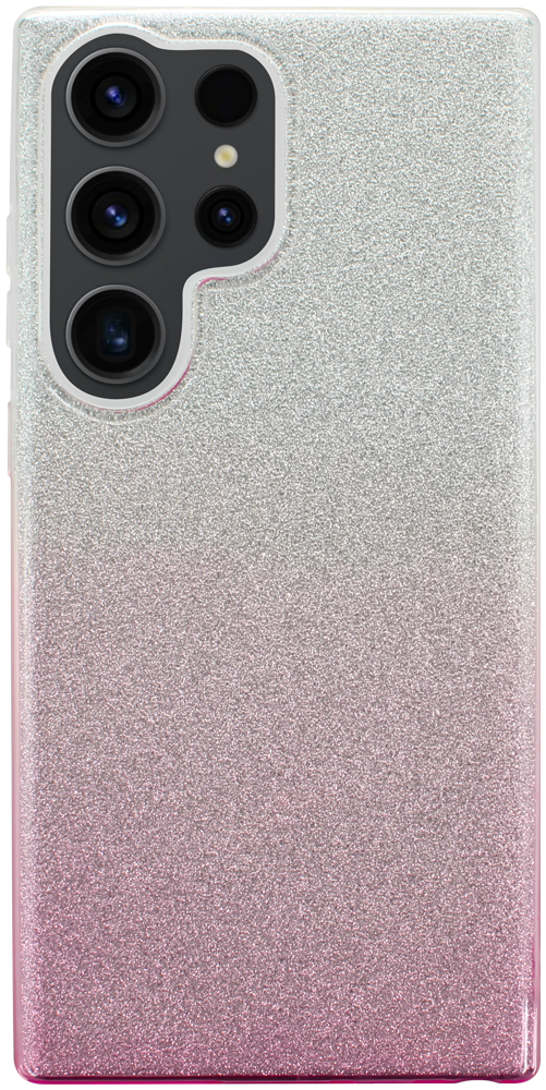 Samsung Galaxy S23 Ultra (SM-S918B) szilikon tok csillogó hátlap rózsaszín/ezüst