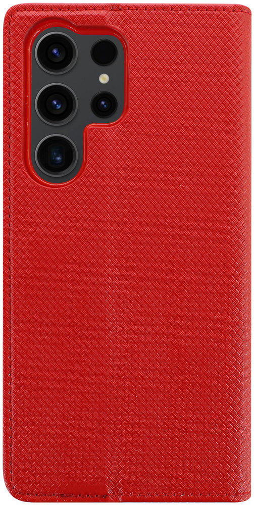 Samsung Galaxy S23 Ultra (SM-S918B) oldalra nyíló flipes bőrtok rombusz mintás piros