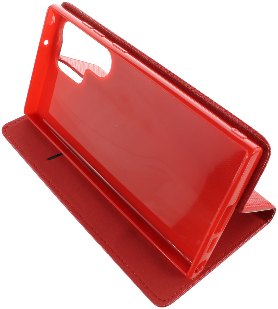 Samsung Galaxy S23 Ultra (SM-S918B) oldalra nyíló flipes bőrtok rombusz mintás piros