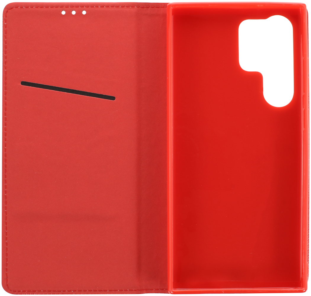 Samsung Galaxy S23 Ultra (SM-S918B) oldalra nyíló flipes bőrtok rombusz mintás piros