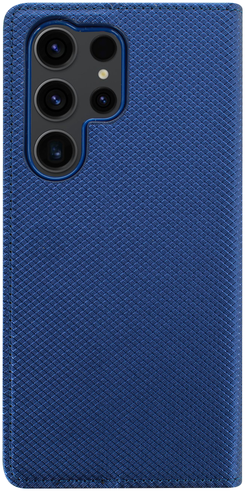 Samsung Galaxy S23 Ultra (SM-S918B) oldalra nyíló flipes bőrtok rombusz mintás sötétkék