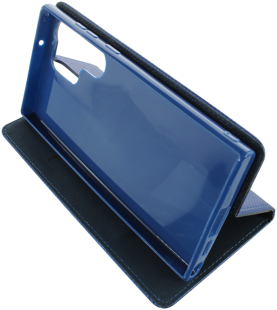 Samsung Galaxy S23 Ultra (SM-S918B) oldalra nyíló flipes bőrtok rombusz mintás sötétkék