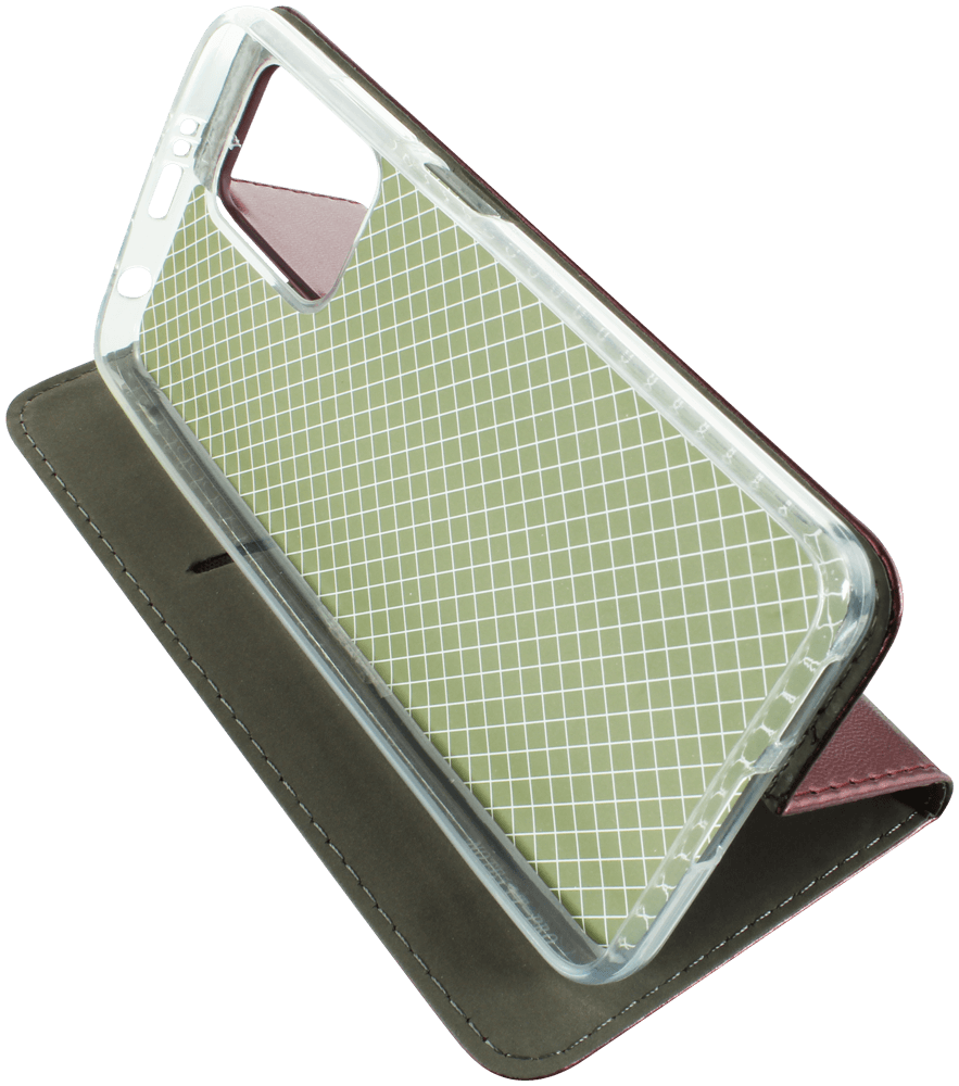 Xiaomi Poco X4 GT oldalra nyíló flipes bőrtok asztali tartó funkciós bordó