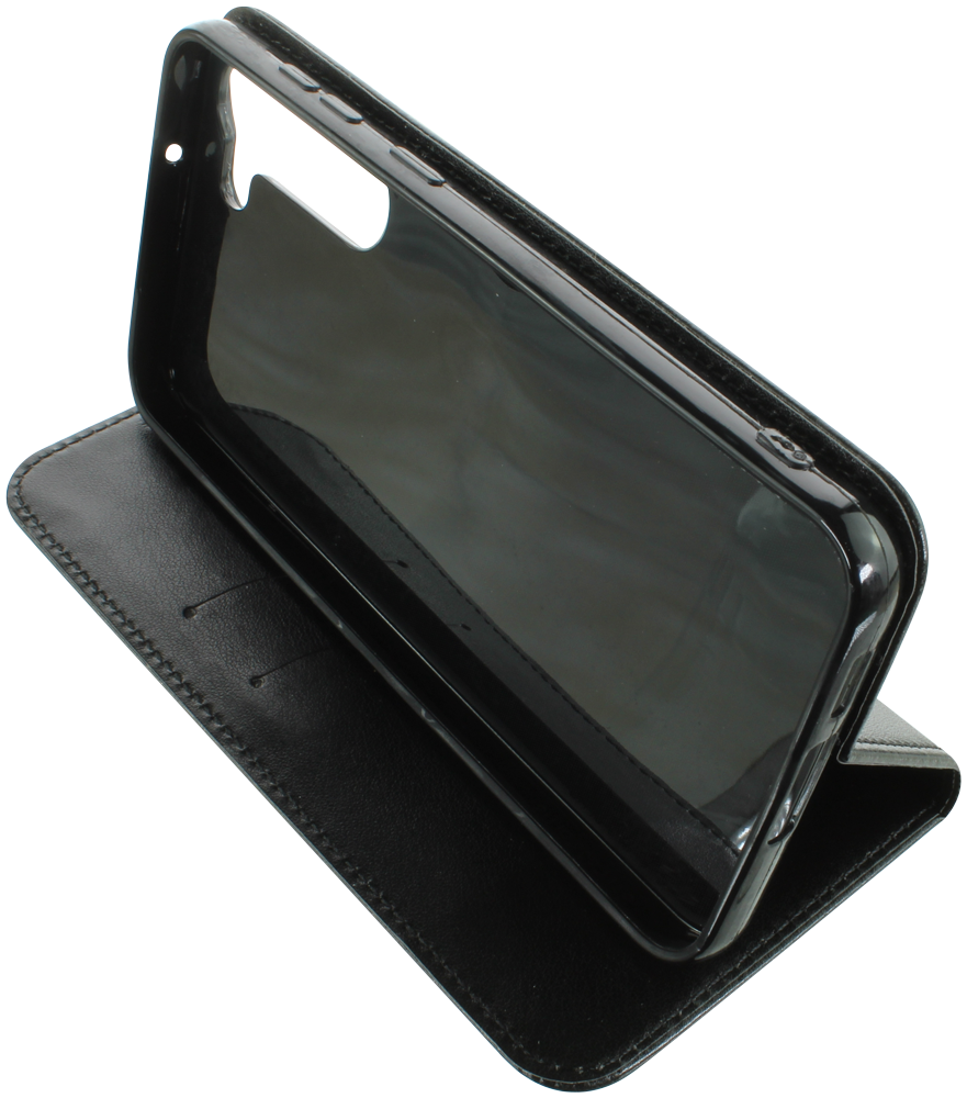 Samsung Galaxy S23 Plus (SM-S916B) oldalra nyíló flipes bőrtok asztali tartó funkciós fekete