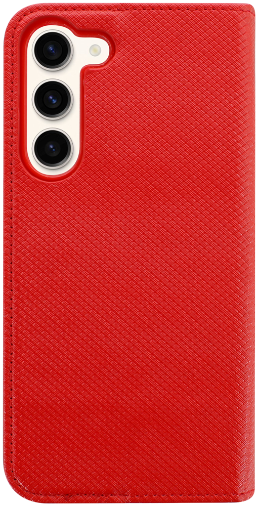 Samsung Galaxy S23 Plus (SM-S916B) oldalra nyíló flipes bőrtok rombusz mintás piros