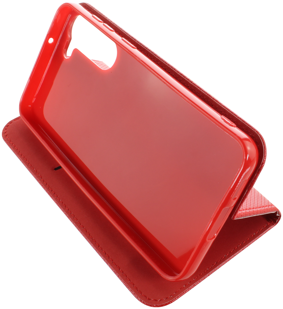 Samsung Galaxy S23 Plus (SM-S916B) oldalra nyíló flipes bőrtok rombusz mintás piros