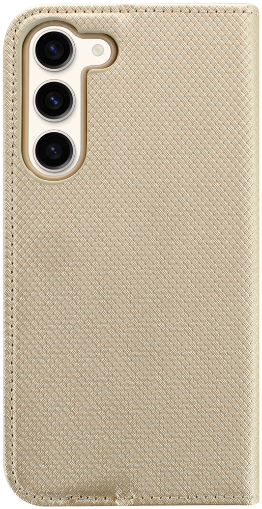 Samsung Galaxy S23 Plus (SM-S916B) oldalra nyíló flipes bőrtok rombusz mintás arany