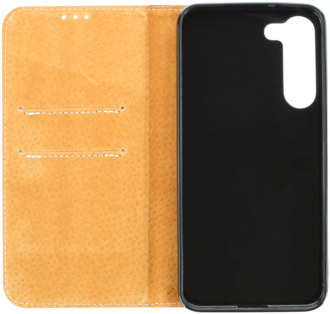 Samsung Galaxy S23 Plus (SM-S916B) oldalra nyíló flipes bőrtok valódi bőr barna