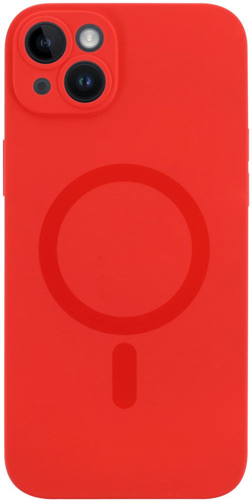 Apple iPhone 14 Plus szilikon tok gyári MagSafe kameravédővel piros